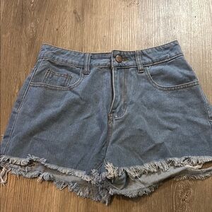 SHEIN Denim Frayed Hem Women's Shorts